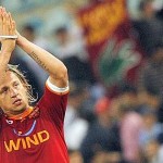 AS Roma's Philippe Mexes celebrates after scoring against Inter Milan during their Italian Cup soccer final at the Olympic stadium in Rome