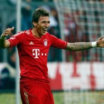 Munich's Mandzukic celebrates a goal during their German Bundesliga match against Stuttgart in Munich