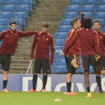 Calcio: Champions League; allenamento Roma
