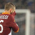 AS Roma's Daniele De Rossi reacts after he received a red card during their Serie A soccer match against Lazio in Rome