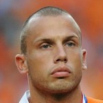 Dutch player John Heitinga is pictured b