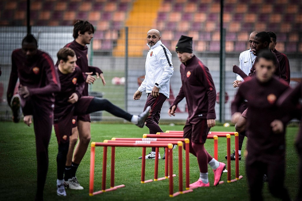 Luciano Spalletti Leads His First Training Session As New As Roma Coach