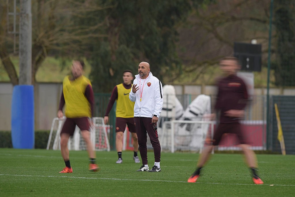 Luciano Spalletti Leads His First Training Session As New As Roma Coach
