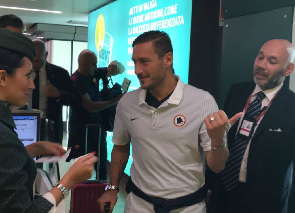 totti partenza fiumicino