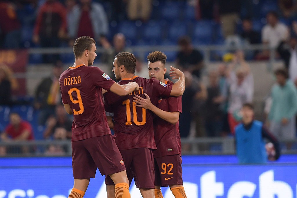 Roma_Crotone_22_09_2016_Totti_Dzeko_El_Shaarawy