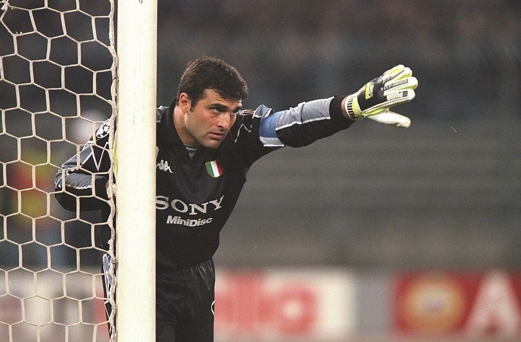 Angelo Peruzzi of Juventus shows his orders