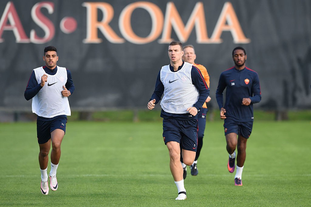 Allenamento_Trigoria_Dzeko_Palmieri