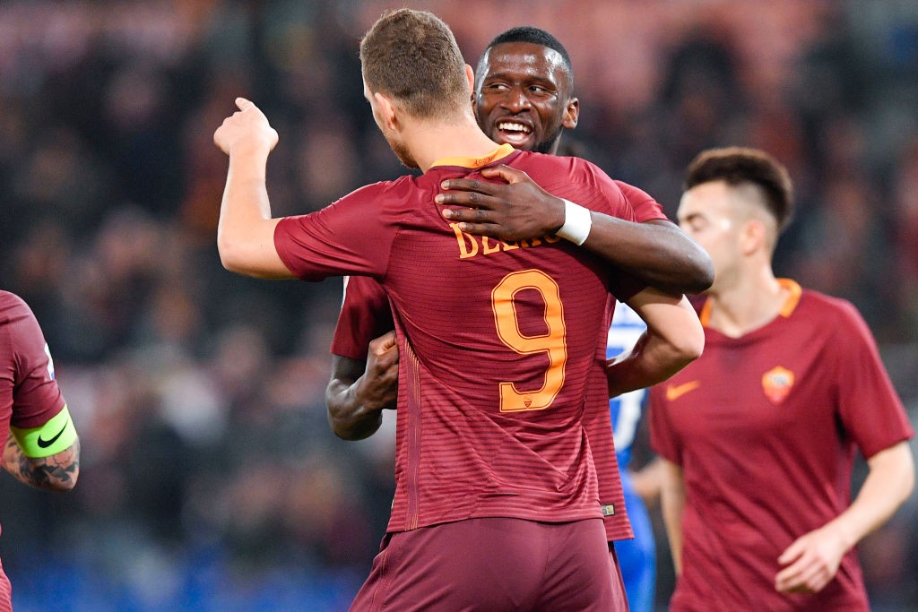 Roma_Sassuolo_dzeko_Ruediger