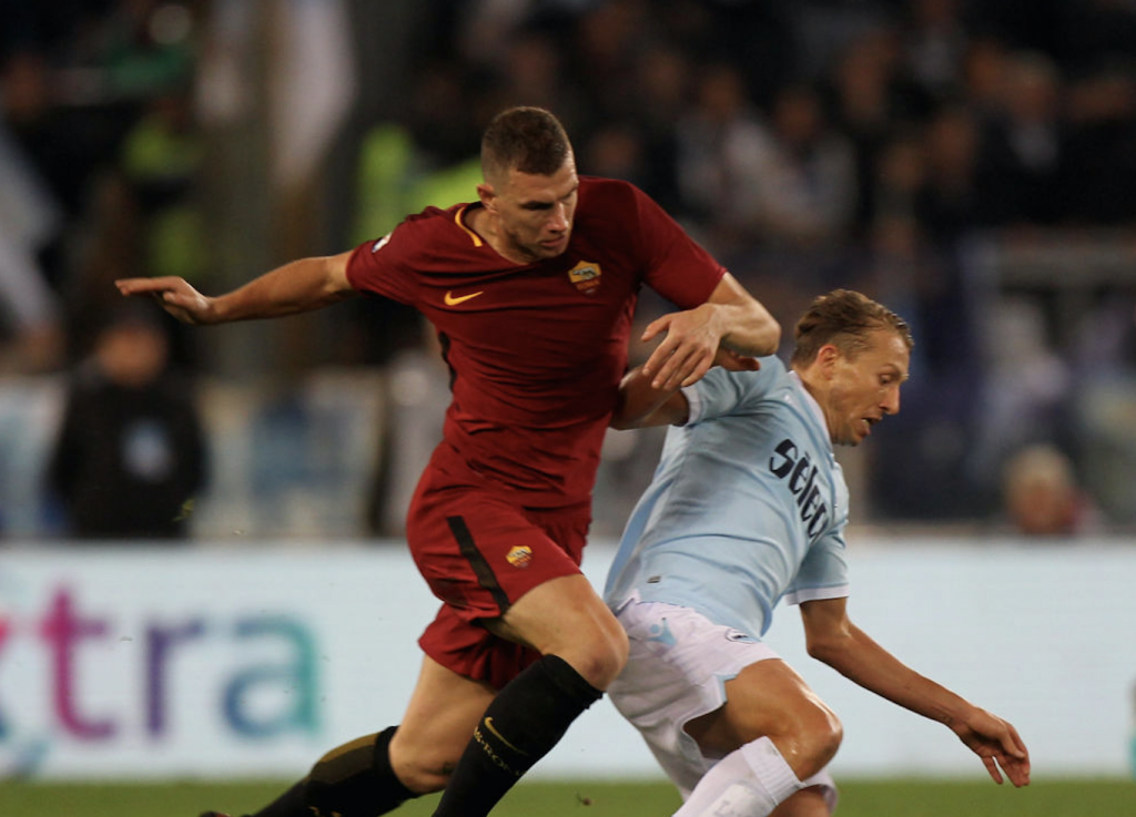 Roma-Lazio Dzeko Leiva