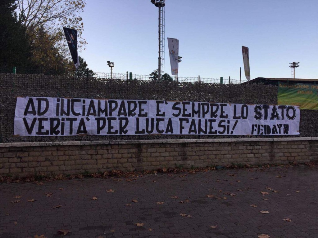striscione fedayn luca fanesi