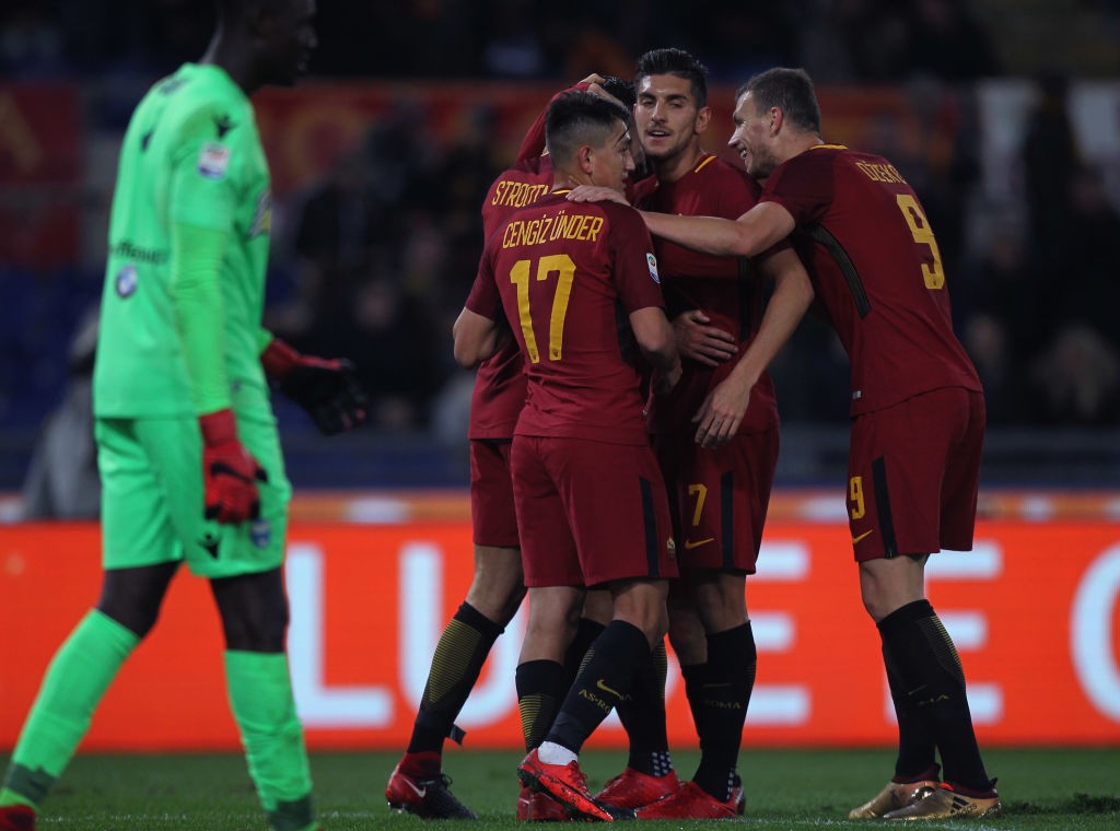 Roma-Spal Esultanza Strootman Dzeko
