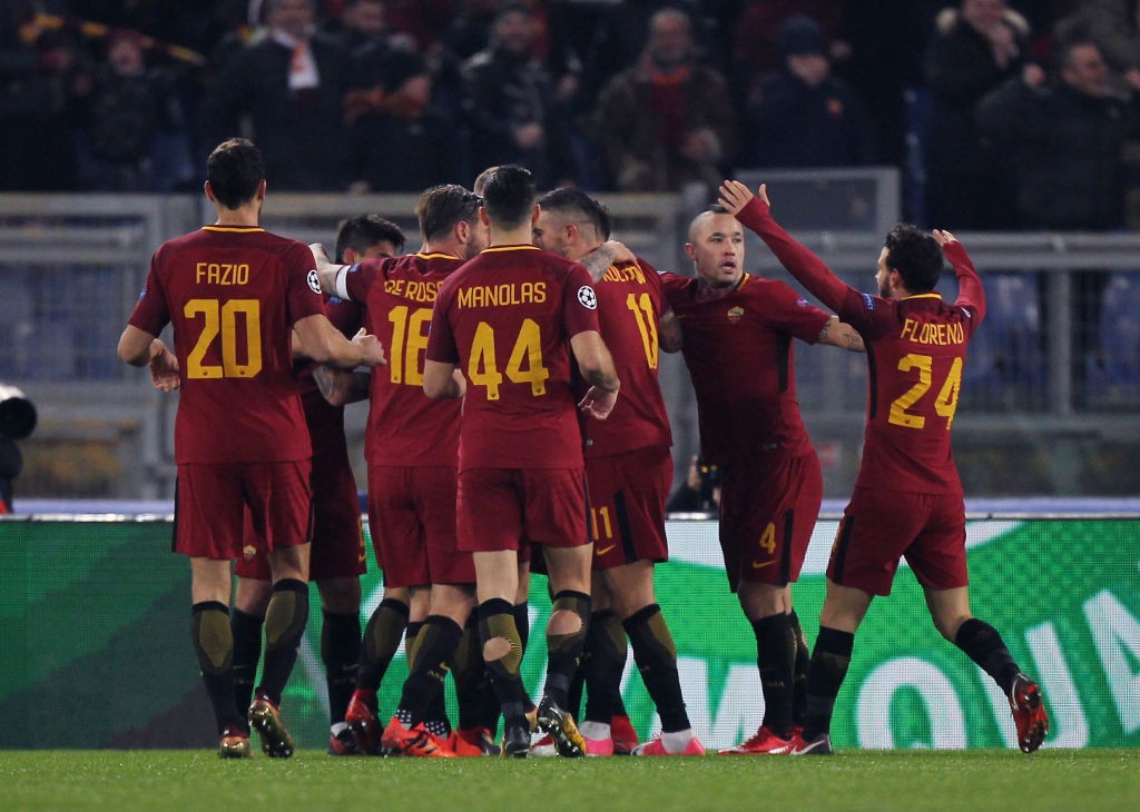 Roma-Qarabag Esultanza