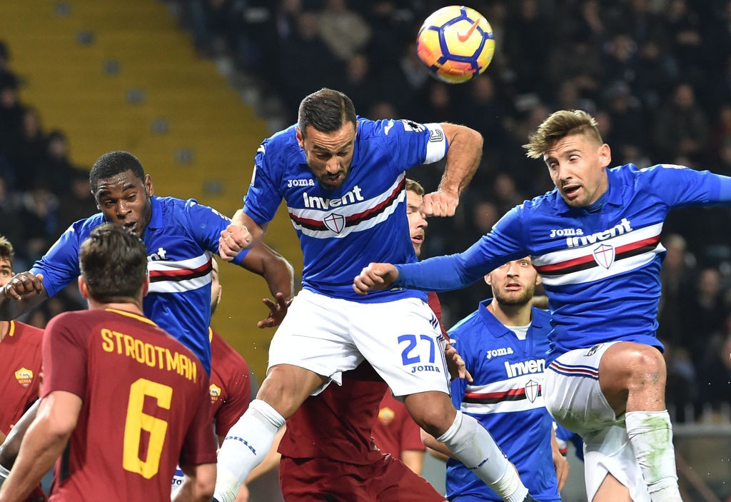 Sampdoria-Roma Quagliarella Strootman