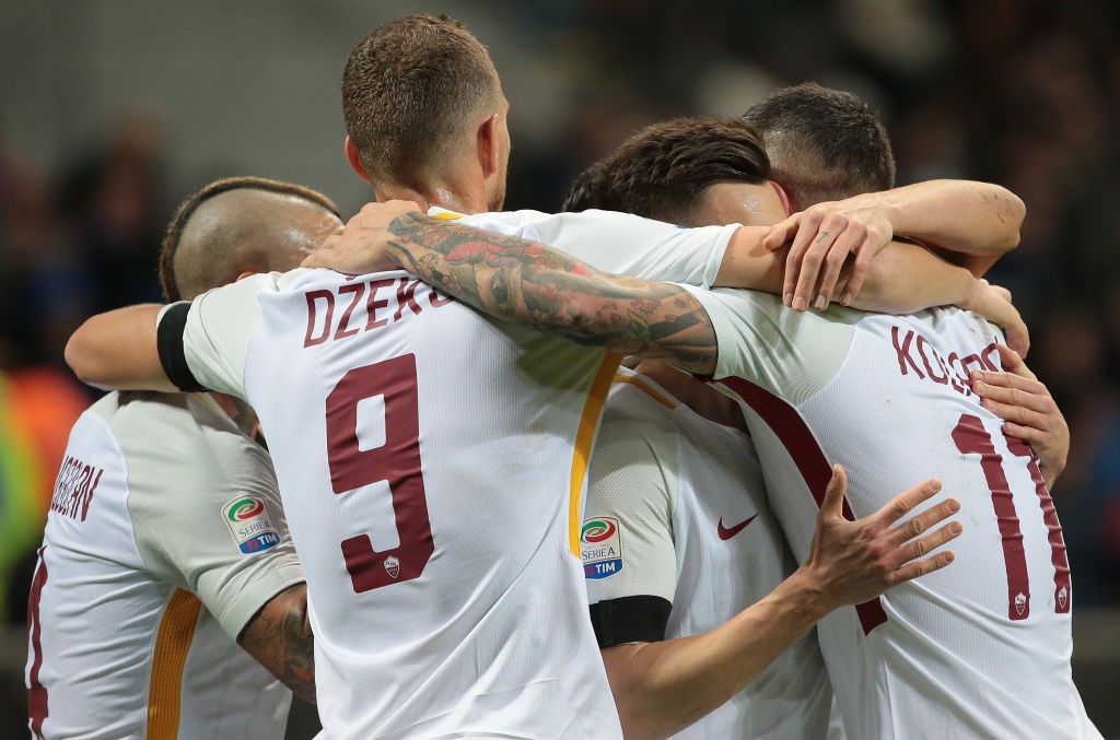 Inter-Roma El Shaarawy Gol Esultanza Dzeko Kolarov