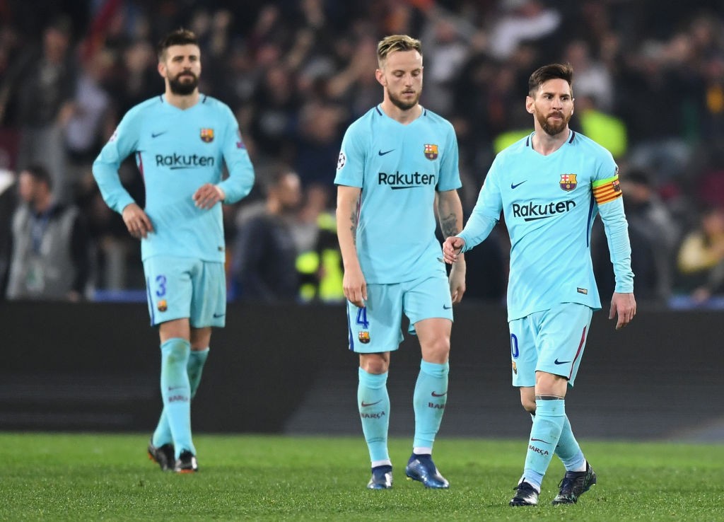 Roma-Barcellona Messi Rakitic Pique