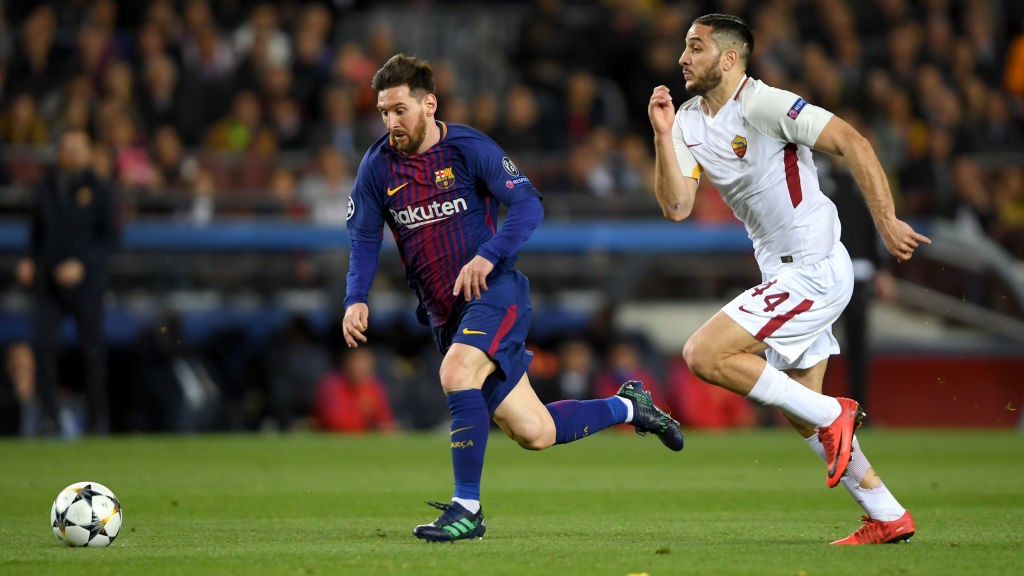 Barcellona-Roma Messi Manolas