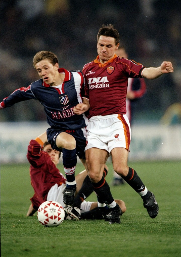 Atletico v Roma Juninho and Dmitri Alenitchev 1999