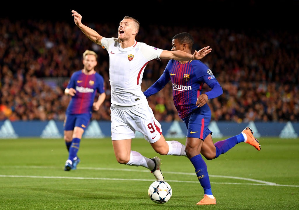 Barcellona-Roma Dzeko Semedo Rigore