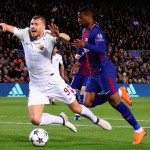 Barcellona-Roma Dzeko Semedo Rigore