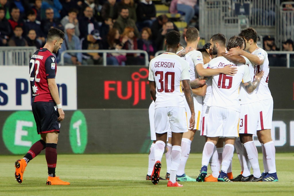 Cagliari-Roma Esultanza Gol