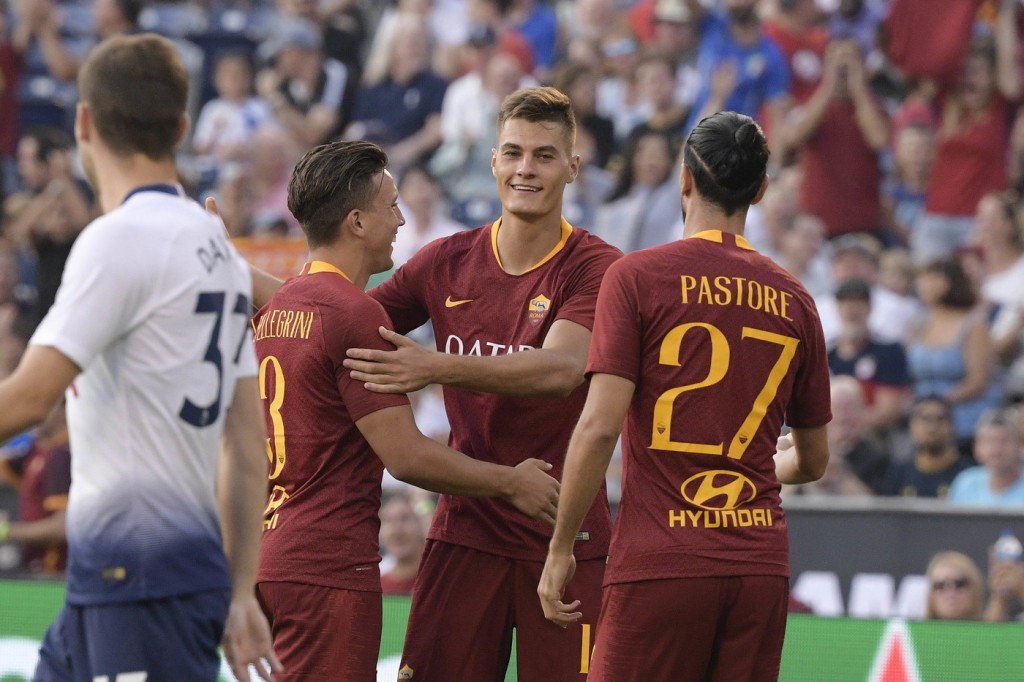 Nella foto: Luca Pellegrini, Patrik Shick, Javier Pastore  AS Roma vs Tottenham - International Champions Cup