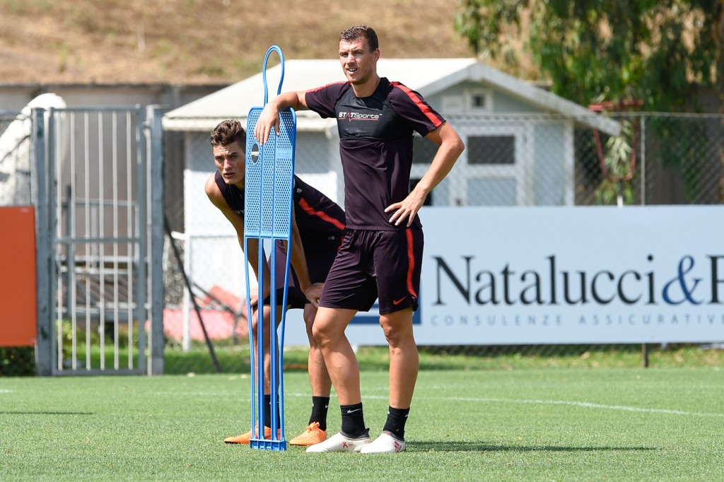 Allenamento Trigoria Dzeko Schick