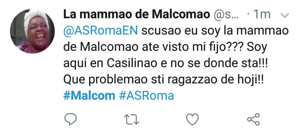 screen malcom mamma tweet