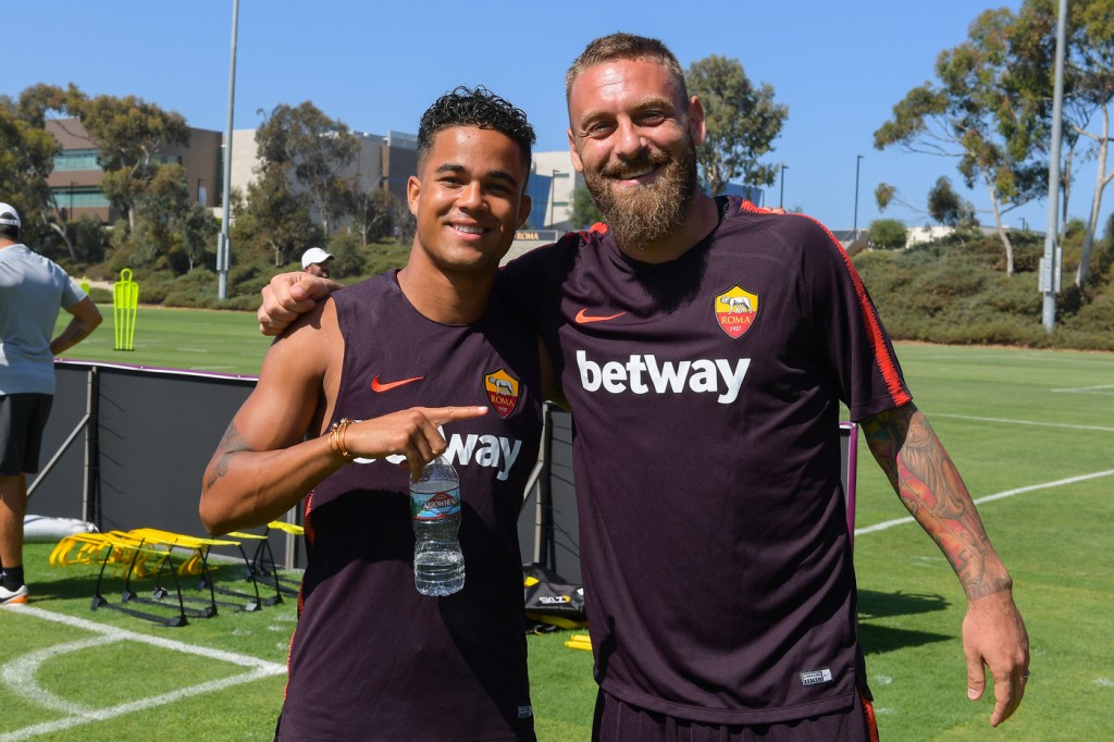 De_Rossi_Kluivert_AS Roma Tour USA 2018, allenamento a San Diego