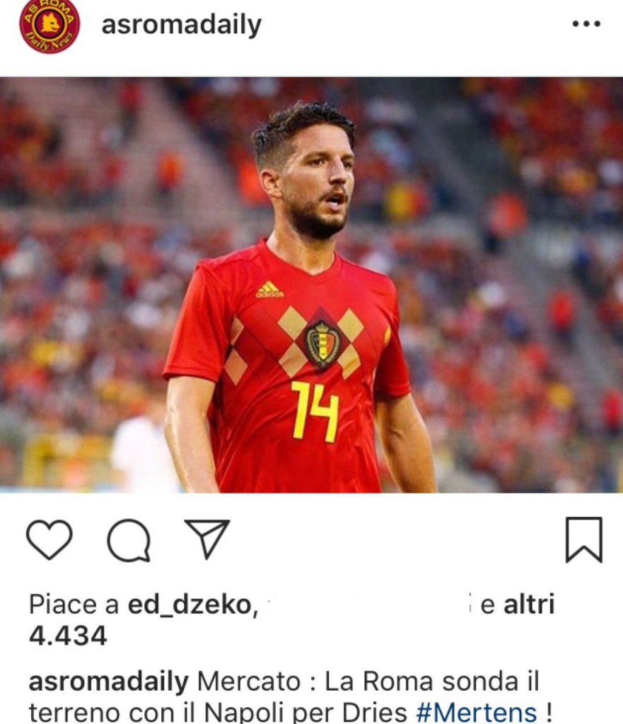 screen instagram dzeko mertens
