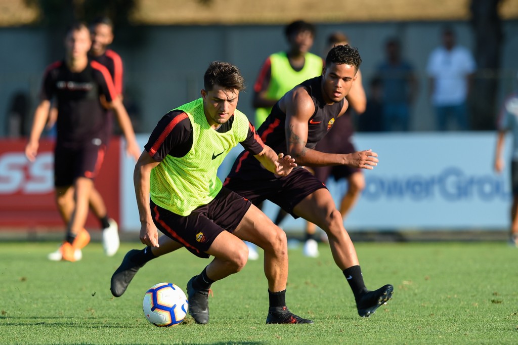 Allenamento AS Roma Nella foto: Justin Kluivert, Cengiz Under