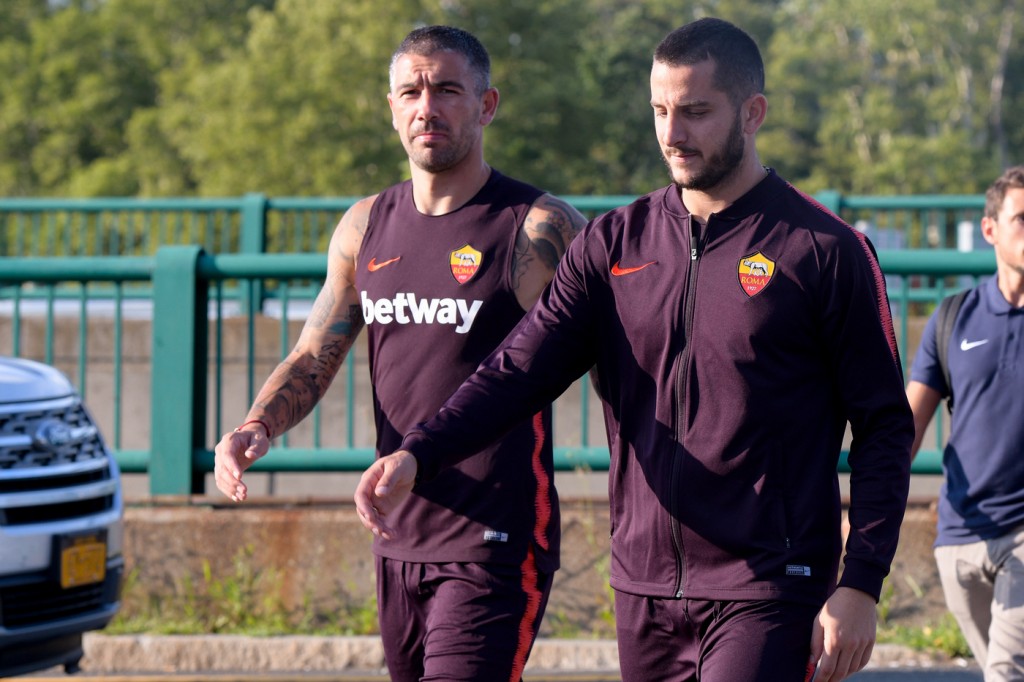 Kolarov Manolas AS Roma Tour USA 2018, sessione di allenamento a Boston