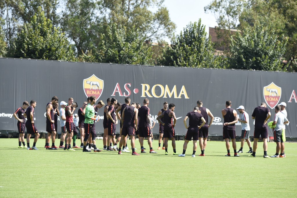 Trigoria, sessione di allenamento dell'AS Roma