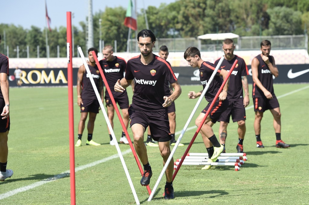 Pastore Trigoria, sessione di allenamento dell'AS Roma