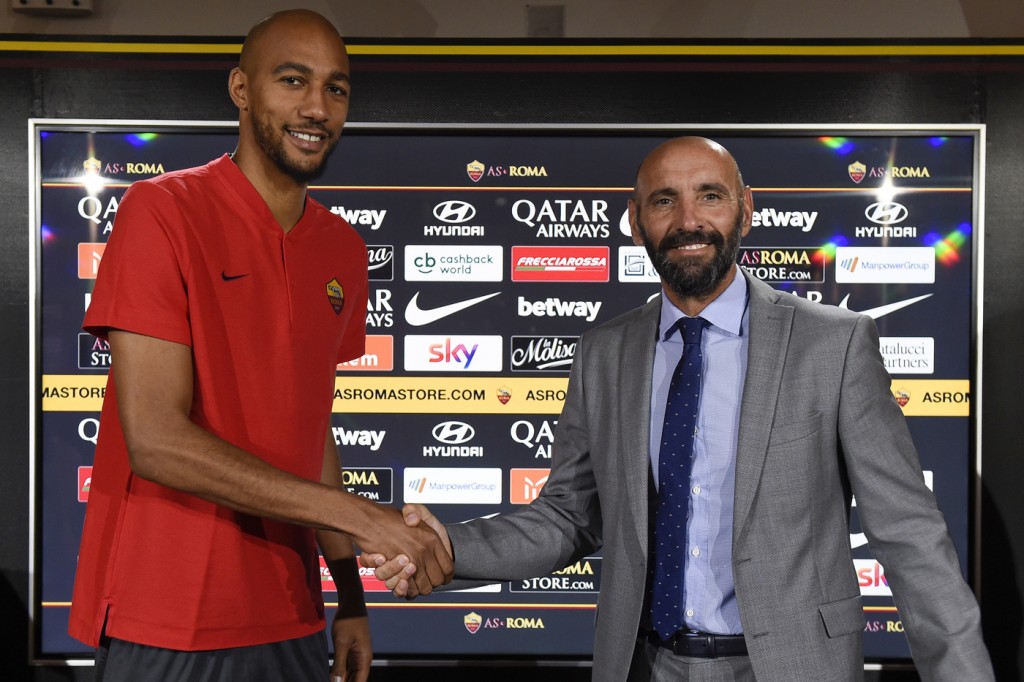 Nzonzi Monchi AS Roma, conferenza stampa nuovo giocatore Steven Nzonzi
