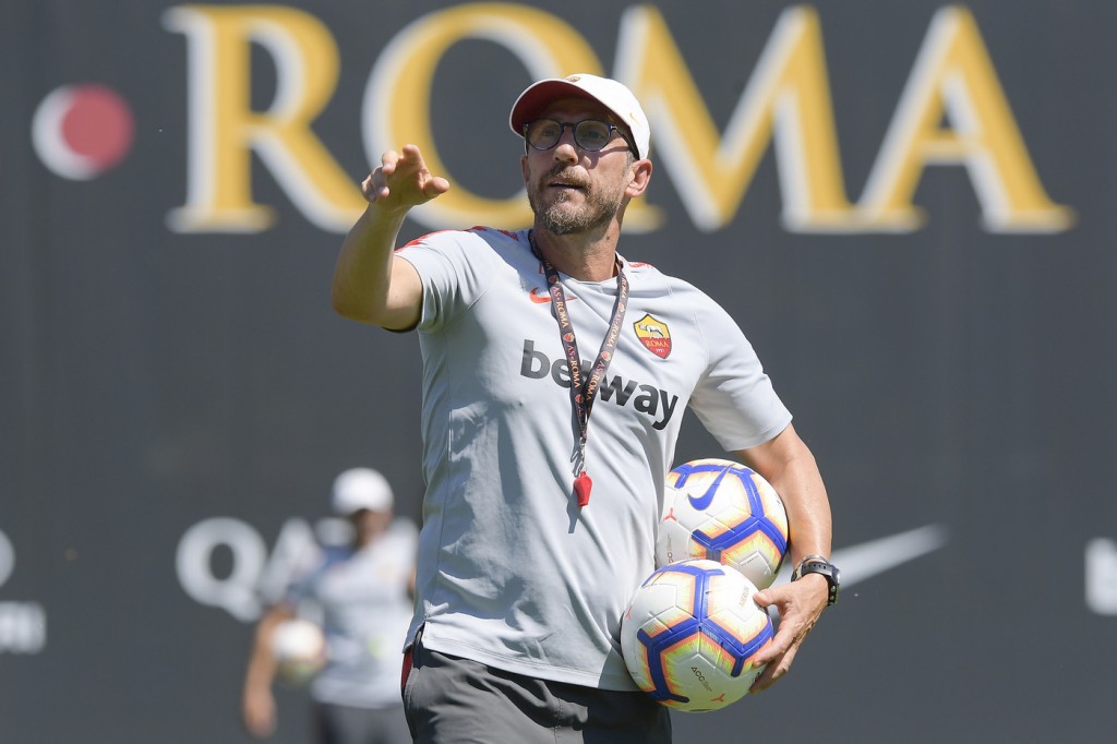 Di Francesco_ASRoma, allenamento a Trigoria