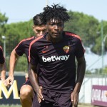 Bianda AS Roma, allenamento a Trigoria