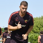 Dzeko AS Roma, allenamento a Trigoria