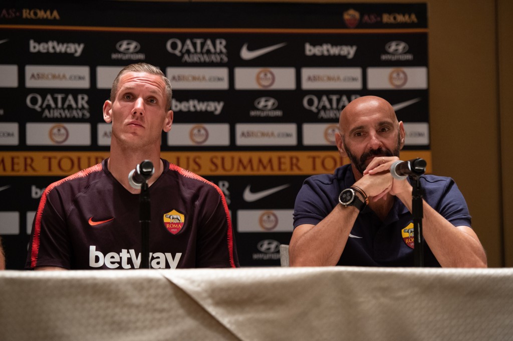 AS Roma Tour USA 2018 - Robin Olsen e Monchi in conferenza stampa