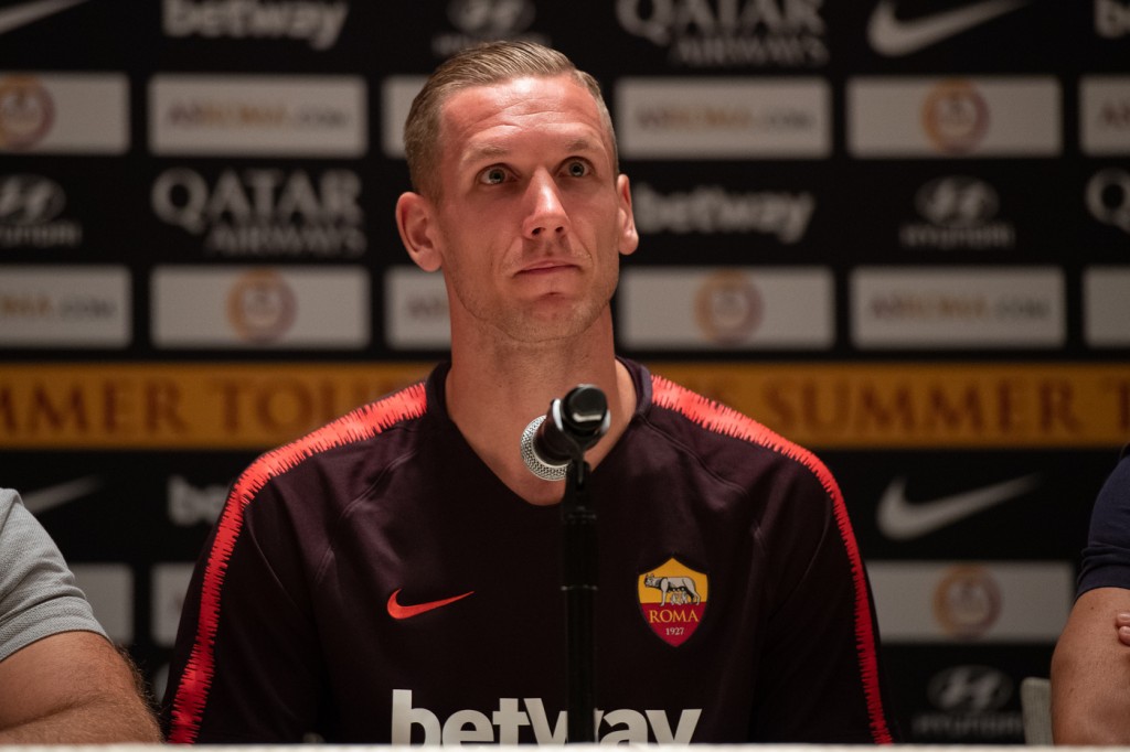 AS Roma Tour USA 2018 - Robin Olsen e Monchi in conferenza stampa