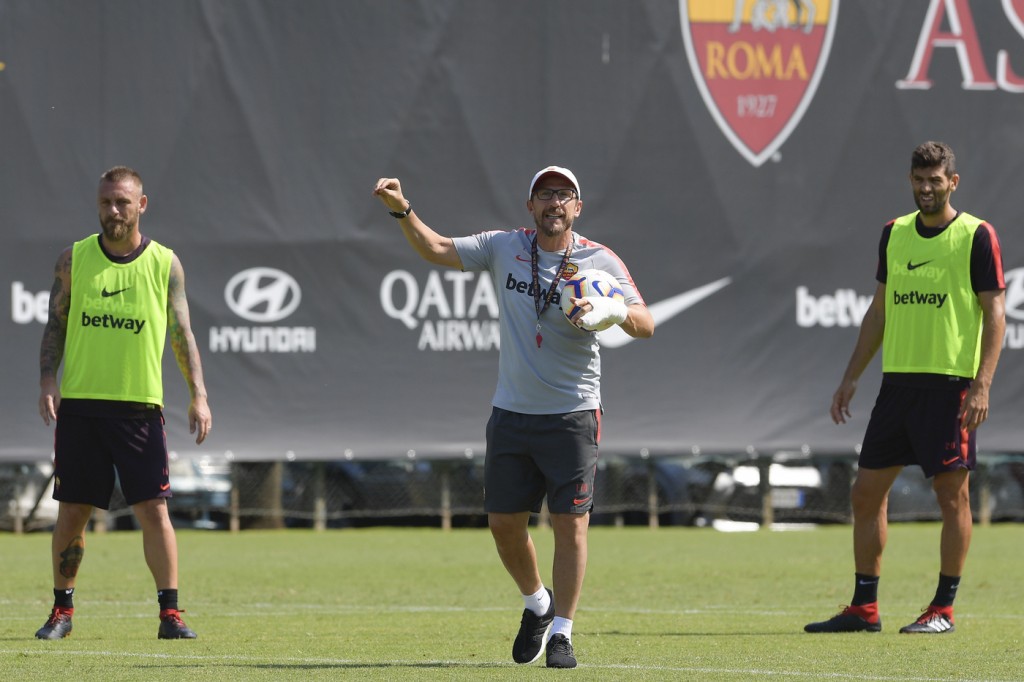 Di Francesco De Rossi Fazio AS Roma, allenamento a Trigoria