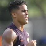Kluivert AS Roma - Allenamento pomeridiano