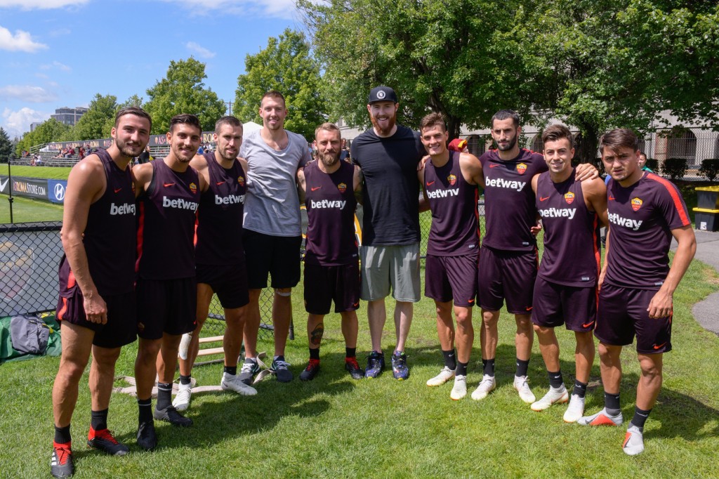 Baynes_Thei_AS Roma Tour USA 2018, allenamento a Boston