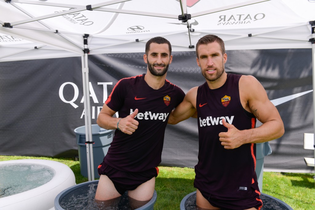 Strootman_Gonalons_AS Roma Tour USA 2018, allenamento a Boston