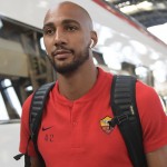 Nzonzi L'AS Roma arriva a Milano per la partita contro il Milan