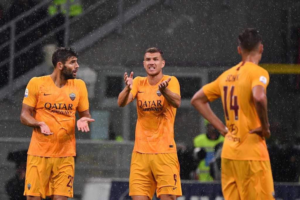 dzeko fazio manolas Milan vs Roma - Serie A TIM 2018/2019