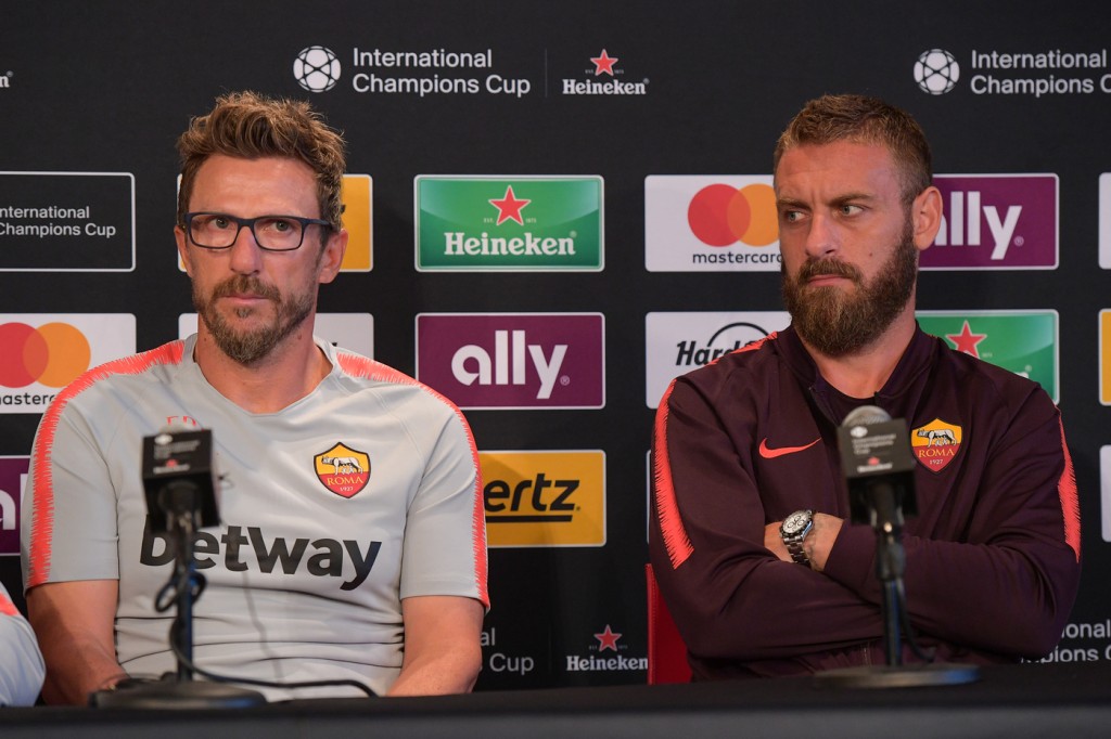 De_Rossi_Di_Francesco_AS Roma Tour USA 2018, conferenza stampa in New Jersey