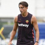 Luca Pellegrini AS Roma, allenamento a Trigoria