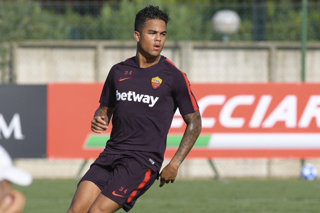 Kluivert AS Roma - Allenamento in vista del debutto in Champions League