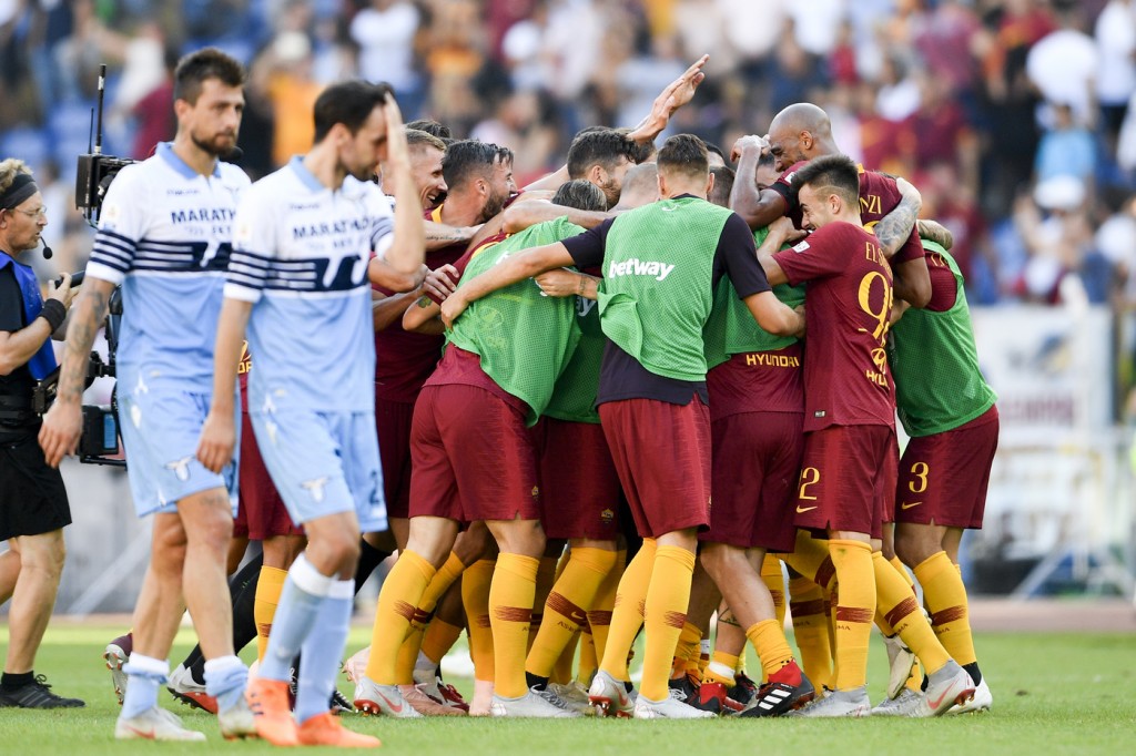 Roma-Lazio Esultanza Kolarov