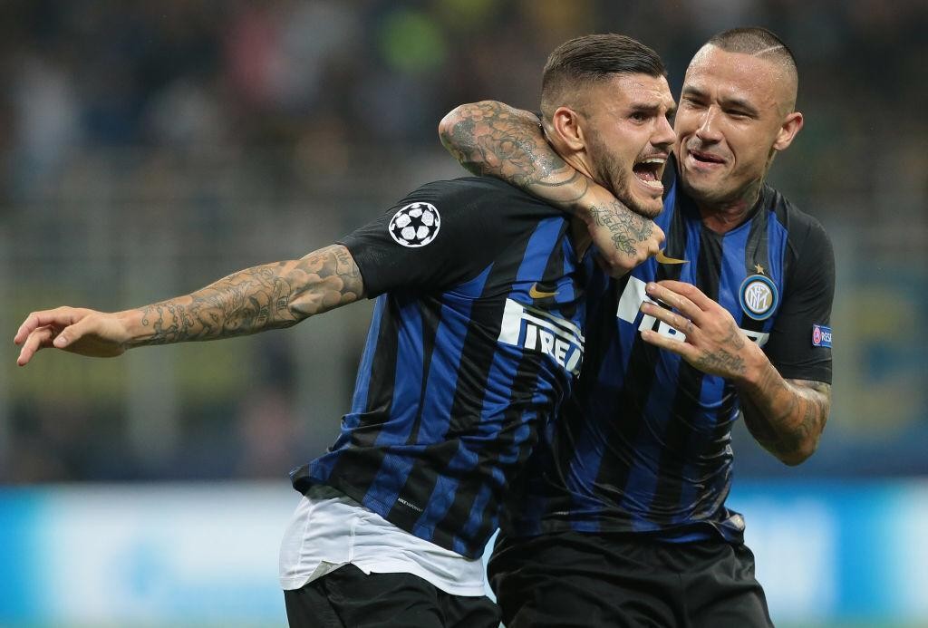 icardi nainggolan esultanza champions